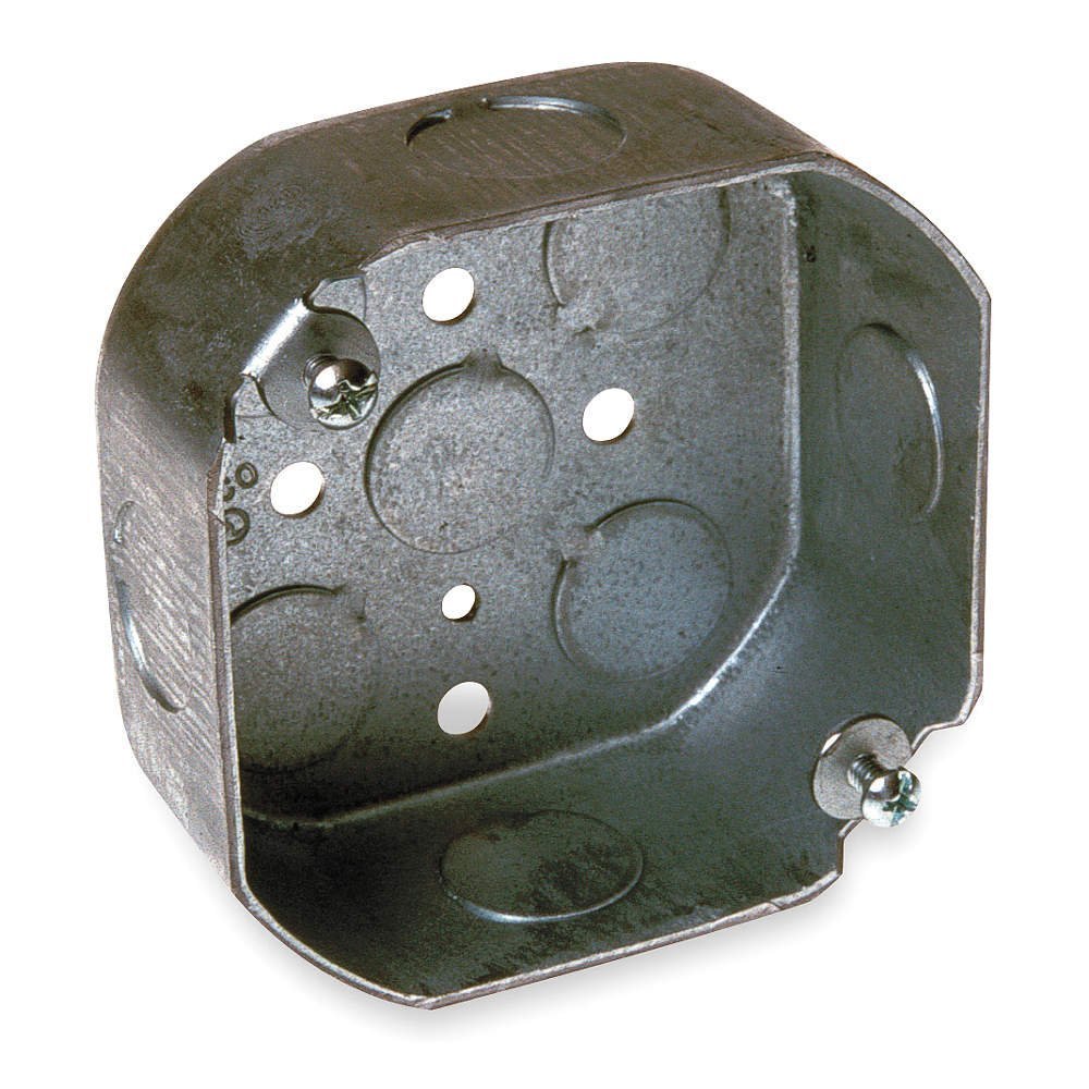 RACO Electrical Box, Octagon, 4 X 4 in, Silver, Steel, Not Water